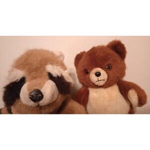 Westcliff, Antics Korean Plush Lot of 2 - Raccoon/Red Panda, Bear Vintage 1980s